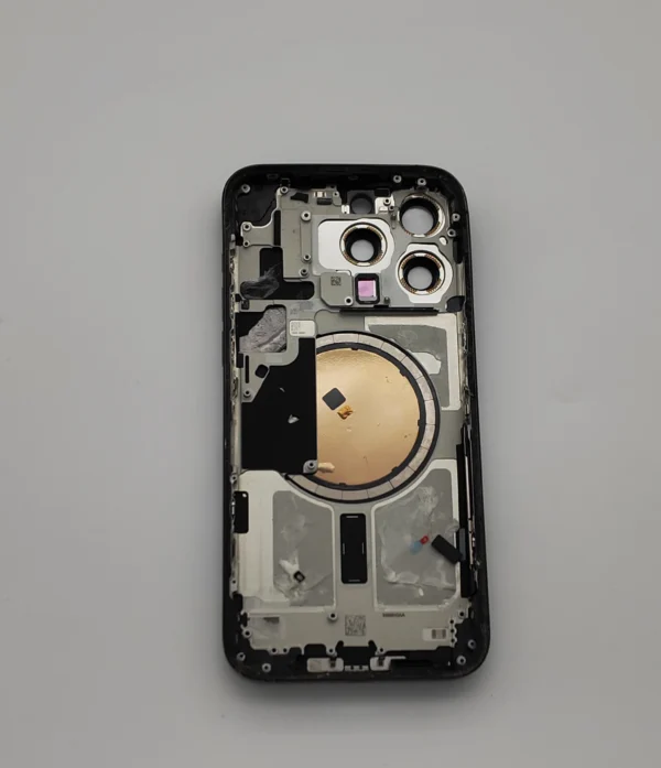 Gehäuse für iPhone 15 Pro Titan Schwarz Akkudeckel Glas Rückseite Backcover Rahmen Vormontiert