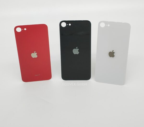 iPhone SE (2. Generation) Backcover Akkudeckel ohne Kleber Schwarz  Weiß Rot